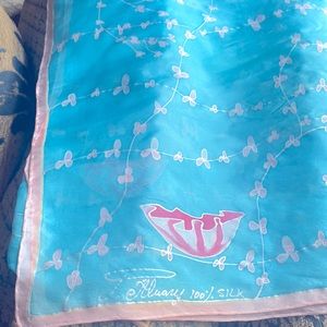 Hand painted silk scarf